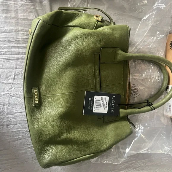 Lodis Green Leather Satchel - Picture 3 of 3